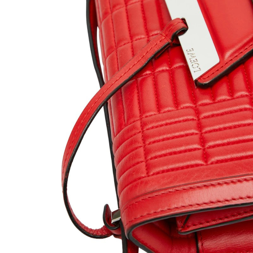 Loewe Barcelona Crossbody Shoulder Bag Red Leather - Picture 8 of 10